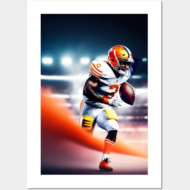 Bengals Football player holding a ball Wall Art by Fun and Cool Tees